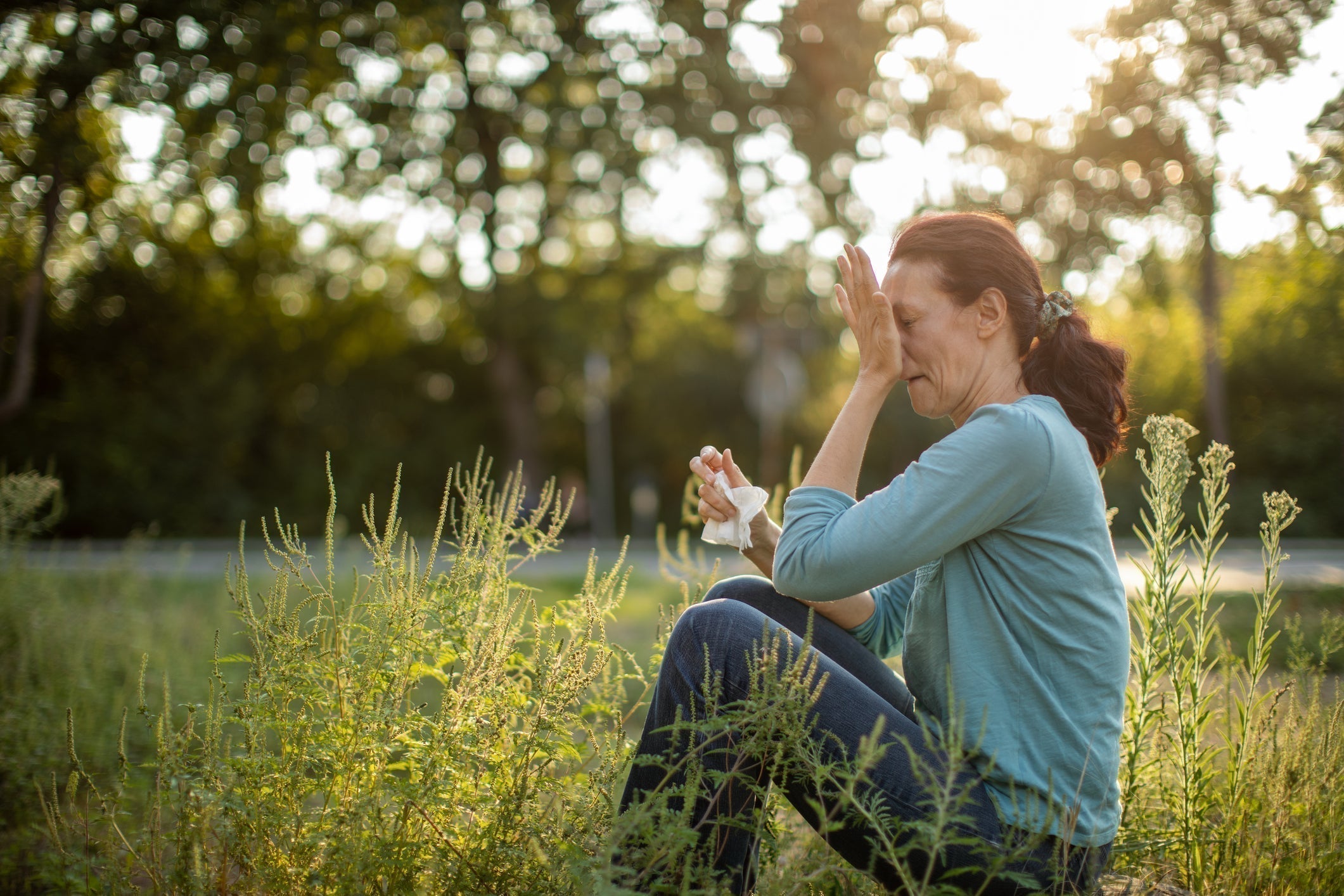 Woman suffering from Allergy